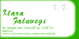 klara faluvegi business card